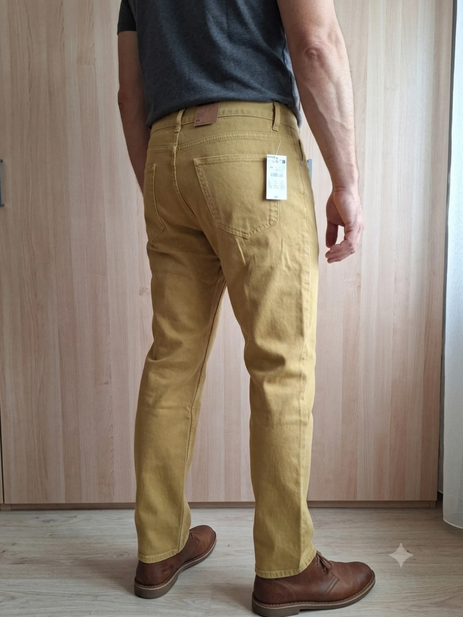 Calça regular Kiabi bege mostarda tamanho 44 nova com etiqueta – photo 2